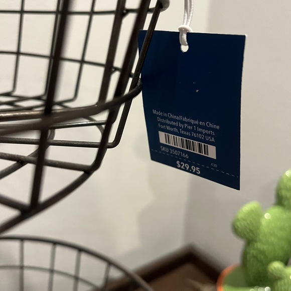 Pier One Metal Rustic Round Two Tier Country Farmhouse Tray - Picture 4 of 5